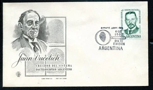 Argentine FDC #1238 VUCETICH DACTYLOSCOPY 1962 - Picture 1 of 1