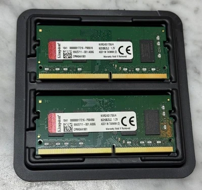 2x 4 GB (8 GB en total) - Kingston 2400 MHz DDR4 SO-DIMM RAM KVR24S17S6/4 DIMMS Foto 1 de 2