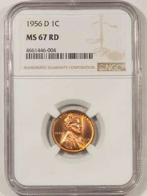 1956-D LINCOLN CENT - NGC MS-67 RD - Image 1 of 3