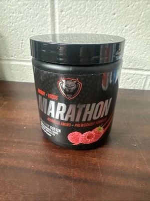 Marathon, Amino Avanzado + Fórmula Preentrenamiento, Té Helado de Frambuesa 12.7oz (360 g) Foto 1 de 3