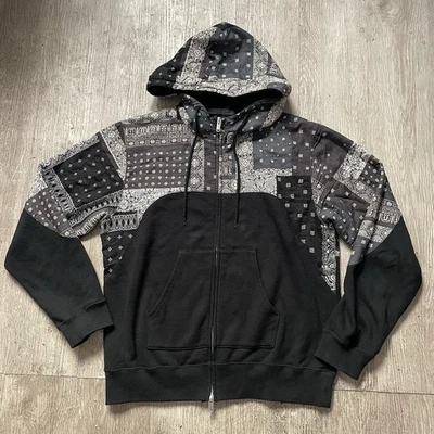 Sophnet Japan Black Bandana Hoodie Full Zip Vintage Size S Men's Rare - Image 1 of 4