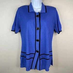 Misook Old Money Preppy Classic Sweater Jacket Medium Top Business Career Luxe - Bild 1 von 11