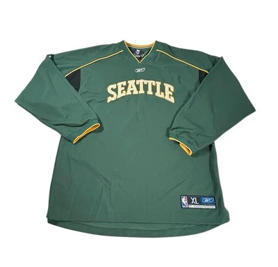 Camiseta De Colección Seattle Supersonics Hombres XL Calentamiento Tiro Reebok Años 2000 NBA Rara Y2K Foto 1 de 4