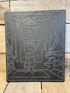 Vintage Letterpress Printing Plate - Paint By Numbers Christmas Tree Wreath AA - Bild 1 von 9