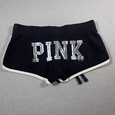 VTG Victoria's Secret Sequin PINK Rhinestone 86 Shorts Large Terrycloth Y2K - Image 1 of 4