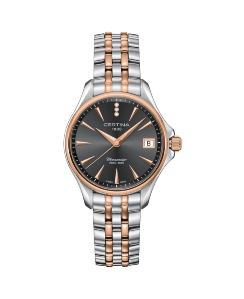 Reloj informal de cuarzo analógico para mujer CERTINA vestido clásico esfera negra impermeable Rou Foto 1 de 1