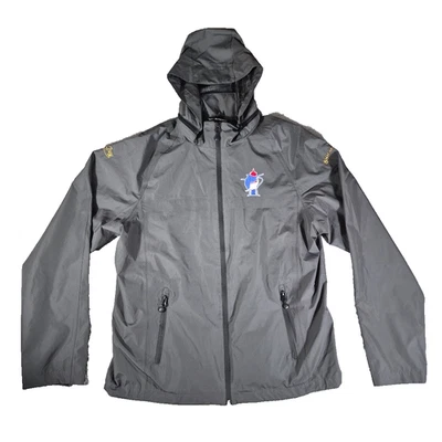 Angler Patch NC Port Authority Windbreaker Men Sz Large Gray Hood Zip Rain Mesh - Image 1 of 4