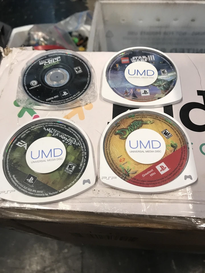 PSP Lot Of  4 Games Dexterity, Splinter Cell, Need For Speed & Star Wars III ( A - Image 1 of 2