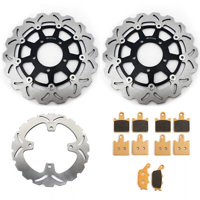 For Kawasaki 2 Front 1 Rear Brake Rotors Pads Z 1000 2007-2008 Z1000 ABS 2007 07 - Image 1 of 4