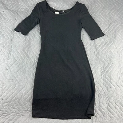 Vestido Foreign Exchange Mujer Pequeño Lápiz Mangas 3/4 Negro Cuello Redondo Bodycon Foto 1 de 4