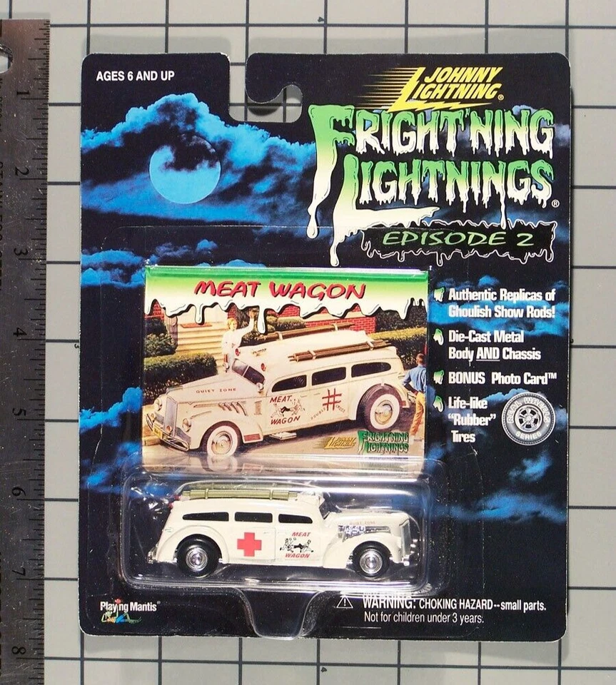 Johnny Lightning 1999 Fright'ning Lightnings Episodio 2, vagón de carne, blanco Foto 1 de 1