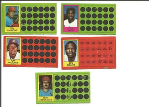 LOT OF 5 TOPPS SCRATCH-0FFS 1981 SIMMONS, PACIOREK.  BÄCKER, OGILVIE, HERNANDEZ - Bild 1 von 2