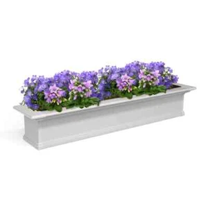 Yorkshire 60 in. x 12 in. Self Watering White Vinyl Window Box - Picture 1 of 5