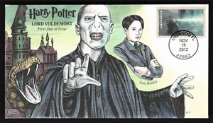 2013 HARRY POTTER FDC LORD VOLDEMORT COLLINS HAND COLORED FIRST DAY ISSUE COVER - Picture 1 of 1