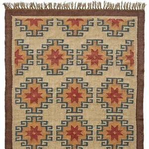 Kilim Runner Carpet Handmade Rug Home Decor Wool Jute Living Room Rug Rectangle - Picture 1 of 5
