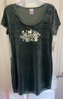 juniors velvet dress size large 11-13 No Boundaries green short sleeve angel - Image 1 of 3
