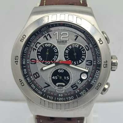 Swatch Irony Swiss Quartz Panda Face Chronograph V8 Sports Watch 47mm FWD272KS20 - Image 1 of 4