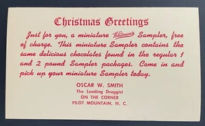 Tarjeta postal Pilot Mountain, Carolina del Norte - #UX27 - Oscar W. Smith, Corner Druggist sin usar - Imagen 1 de 2