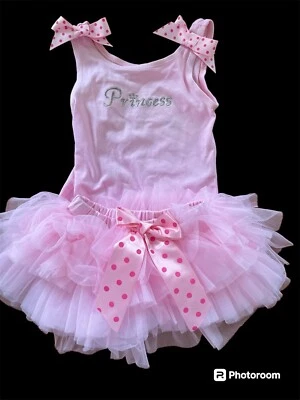 Popatu Nuevo con Etiquetas Rosa “Princesa” Body y Tutú Coordinador-18Mos Foto 1 de 4