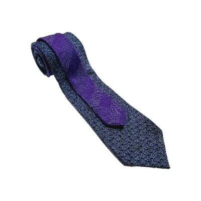 Gravata Egara azul padrão geométrico gravata de seda tecido jacquard 60x3,25" - Imagem 1 de 4