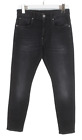 G-STAR Revend Skinny Jeans Herren W29/L30 dehnbare Schnurrhaare verblasst schwarz