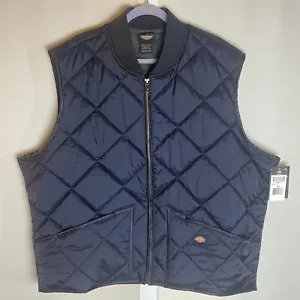 Dickies Diamond Gilet Trapuntato Foderato Tampone Nero 2XL Nuovo Con Etichette - Foto 1 di 9