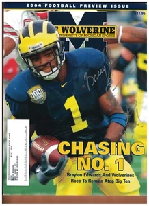 Revista Braylon Edwards Autografiada 2004 Michigan Football vista previa en muy buena condición 224 páginas - Imagen 1 de 1