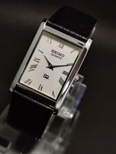 Seiko Slim Quartz WHITE FACE New Battery Japanese Men's Wrist Watch SQ87