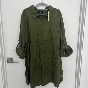 i Jeans By Buffalo Shirt Mens 4XL Hunter Green Long Sleeve Button Up Casual NWT - Picture 1 of 9