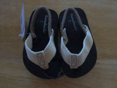 NUEVAS Sandalias Chanclas Niños Infantes Niños Pequeños 9-12*12-18 Meses GARANIMALS Beige Tostado Foto 1 de 2