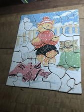 Antique Childrens Puzzle , Classical Kittens In Snow Art By Fern Bisel Peat