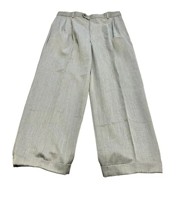 Pantalón Joseph & Feiss Gris 34x27 Puños Plisado Frontal Mezcla Lana Para Hombre De Colección B17 Foto 1 de 4