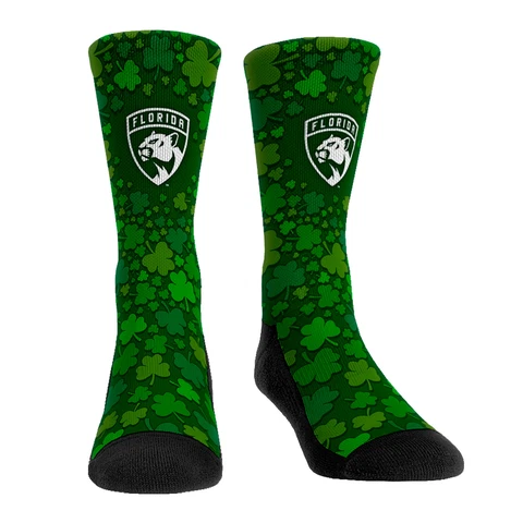 Rock Em Socks Florida Panthers St. Patty's Day Shamrock Crew Socks Cover