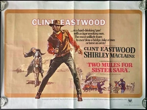 Two Mules for Sister Sara ORIGINAL Quad Movie Cinema Poster Clint Eastwood 1970 - Imagen 1 de 9