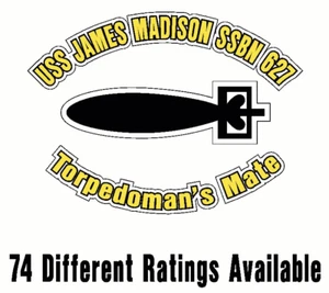 USS JAMES MADISON SSBN 627 Oval Decal / Sticker Military USN U S Navy S06A - Picture 1 of 3