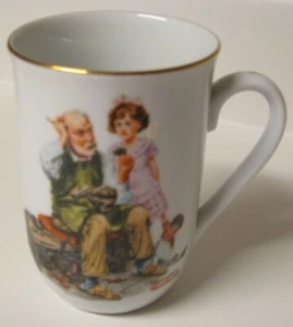 VINTAGE COLLECTIBLE - NORMAN ROCKWELL COFFEE TEA CUP MUG - 1982 - THE COBBLER - Picture 1 of 2
