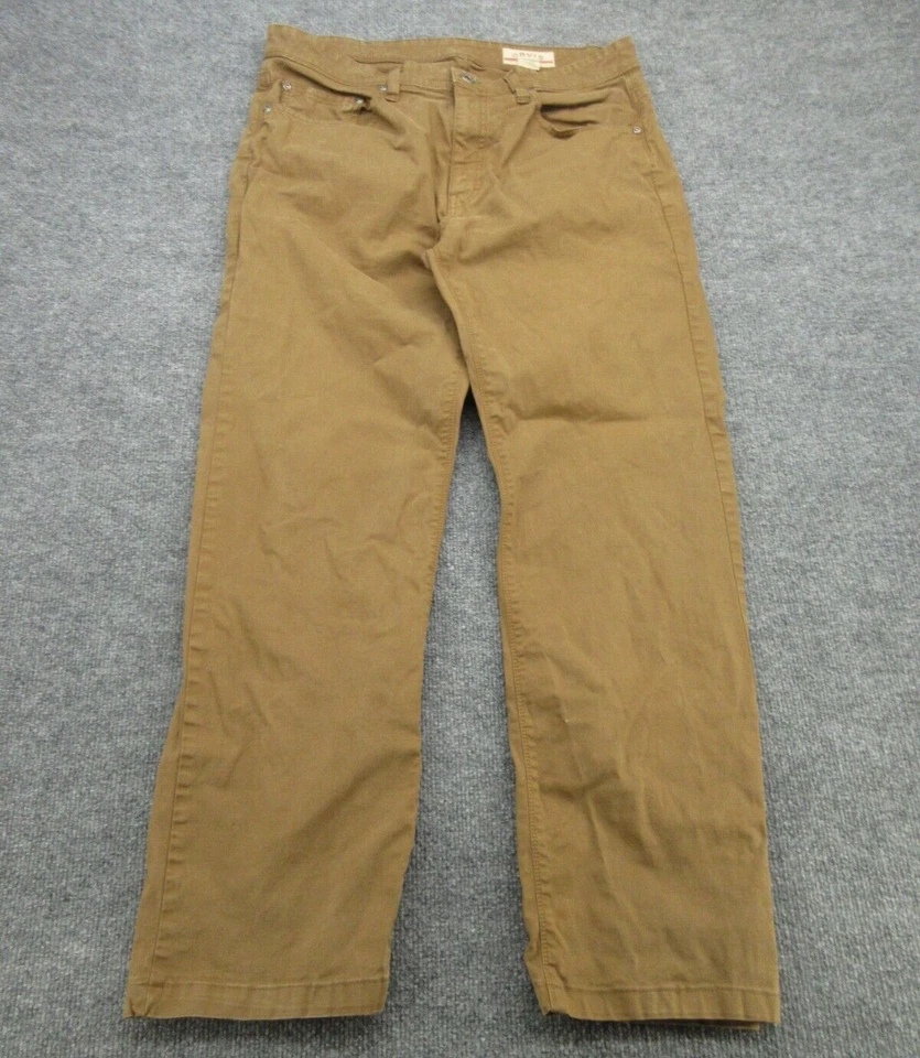 Pantalones de mezclilla Orvis para hombre 34x32 marrón rectos elásticos al aire libre senderismo (se adapta a 33x29) Foto 1 de 4