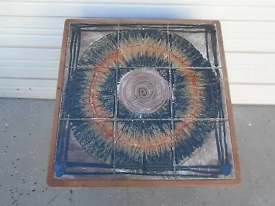 Danish Modern Coffee Table Floating Teak Tile top Poulsen Gangsø Møbler Ox Art - Image 1 of 4