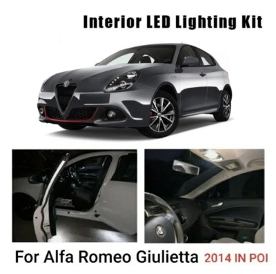 KIT LED INTERNI ALFA GIULIETTA 2014 IN POI 6000K PLAFONIERA ANTERIORE+POSTERIORE - Immagine 1 di 4