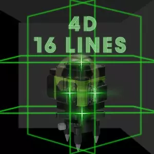 16 Lines 4D Laser Level 360° Self Leveling Rotary Cross Line Measure Batteries - Picture 1 of 12