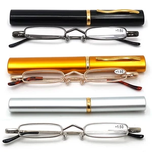 Compact Reading Glasses with Aluminium Tube Case Men Women Spring Hinge Readers - Picture 1 of 5