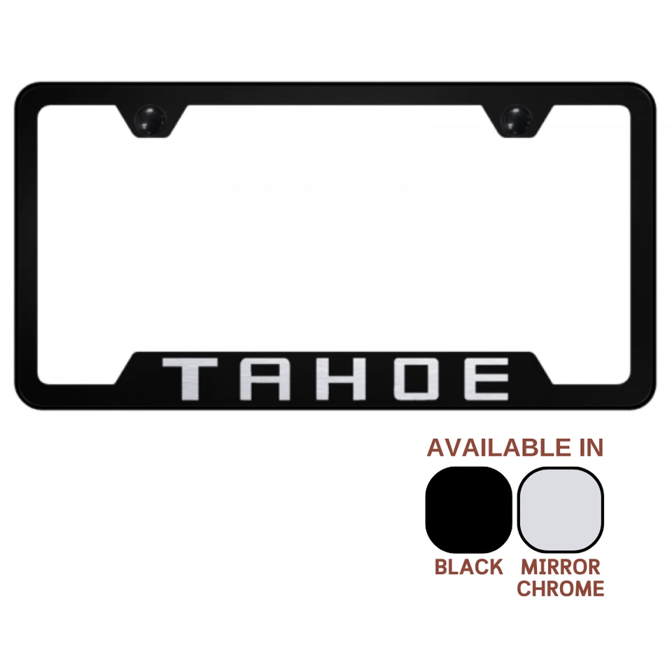 Chevrolet Tahoe Laser Etched Logo Notched License Plate Frame Official Licensed - Imagem 1 de 1