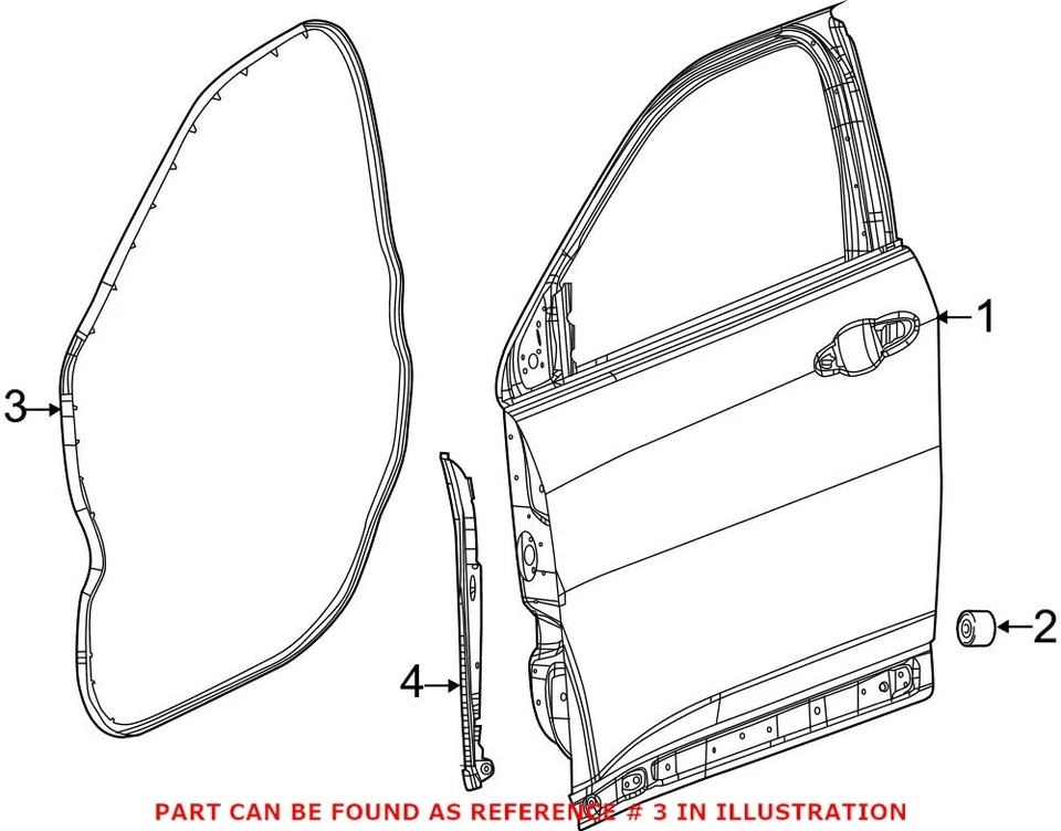 Sello de puerta exterior izquierda conductor delantero Mopar original OEM para Jeep Compass 68242105AA Foto 1 de 1