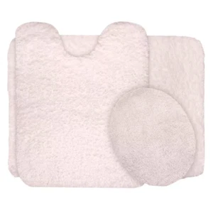 Ivory 19.5 In. X 24 In. Super Plush Non-Slip 3-Piece Bath Rug Set - Picture 1 of 3