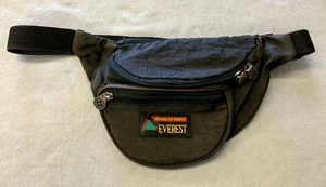 Vintage Everest Original Top Sports Nylon Fanny Pack Travel Hip waist Belt-Black - Picture 1 of 7
