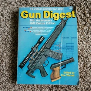 GUN DIGEST 36TH ANNIVERSARY  1982 DELUXE EDITION GOOD CONDITION KEN WARNER - Picture 1 of 10
