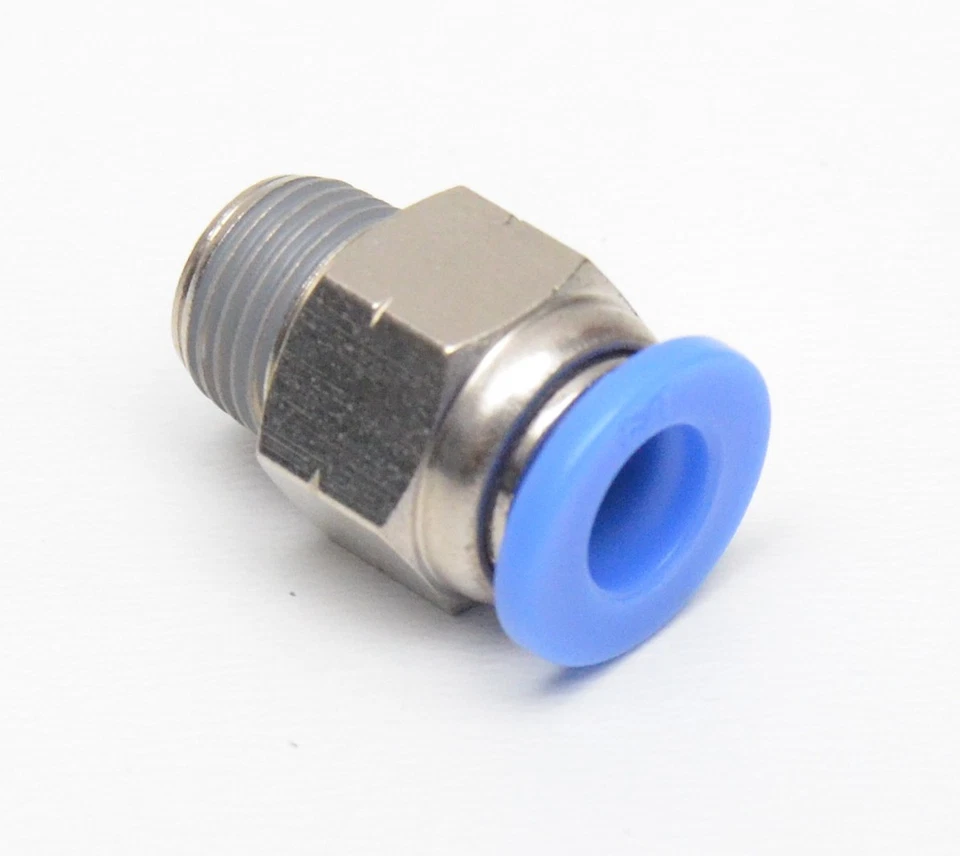 Straight Push to Connect 1/4 OD Tube x 1/8 Npt Male Fitting Pneumatic Stud - Image 1 of 1