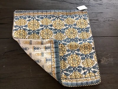 New Pottery Barn Fleur Printed Jacquard Reversible Pillow Cover blue multi 20” - Image 1 of 4