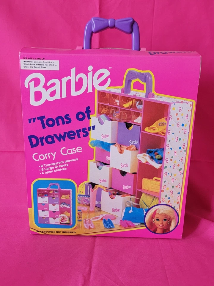 1995 Mattel Barbie Tons of Drawers Carry Case 12220