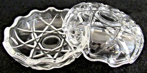 "MINI CRYSTAL BOWL / DISH WITH LID"  ~  *** EXQUISITE DESIGN / TRINKET BOX *** - Picture 1 of 15